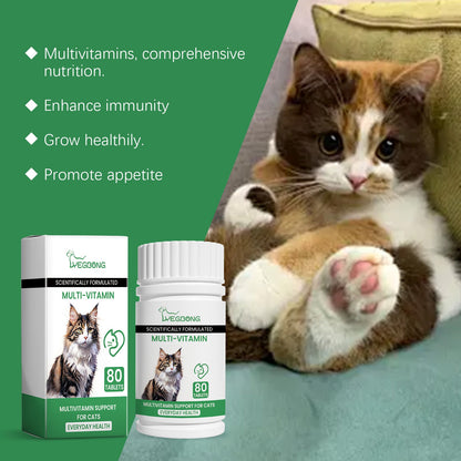 Yegbong Pet Cat Multivitamin Tablets Vitamin and trace element nutritional supplements for cats