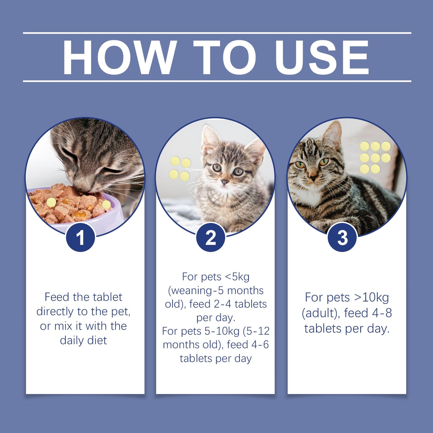 Yegbong Tear stain remover for cats Pet nutritional supplement for cats, tear stain remover tablets to moisturize the eyes