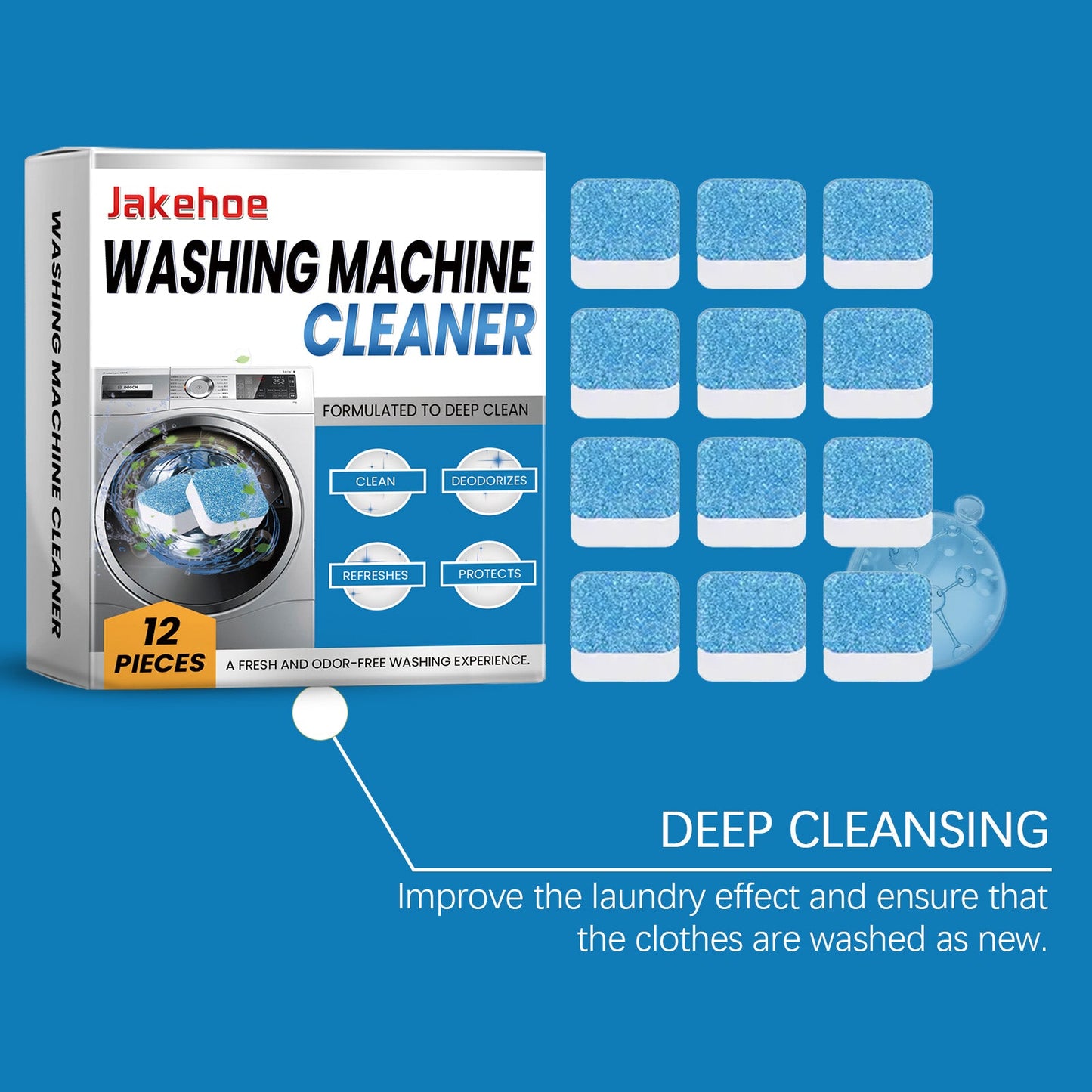 Jakehoe Washing machine descaling cleaning tablets Household drum washing machine cleaning tablets for removing odors and dirt