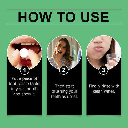 Oralhoe Whitening Toothpaste Tablets Mint tooth cleaning tablets for yellow teeth, tartar, and bad breath