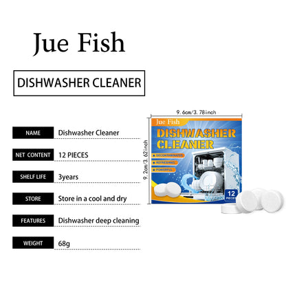Jue Fish Dishwasher degreasing cleaning tablets Removes grease and reduces scale, keeps dishes clean, for household cleaning