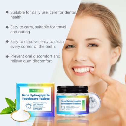 Oralhoe Mint toothpaste tablets Portable cleaning toothpaste tablets for fresh breath, stain removal, and odor elimination