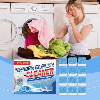 Jaysuing Washing machine stain remover effervescent tablets Washing machine detergent for descaling, stain removal, and odor elimination