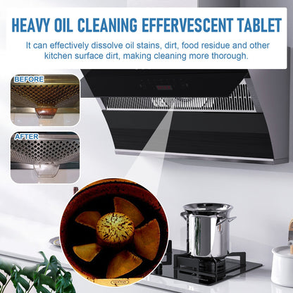 Jakehoe Kitchen cleaning effervescent tablets（Boxed） Multi-purpose cleaning tablets for kitchen grease and range hood cleaning