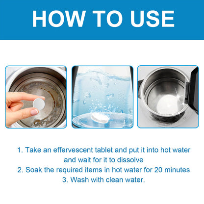 Jakehoe Scale Cleaning Effervescent Tablets Cleaning tablets for removing stubborn stains and scale from kettles and coffee machines