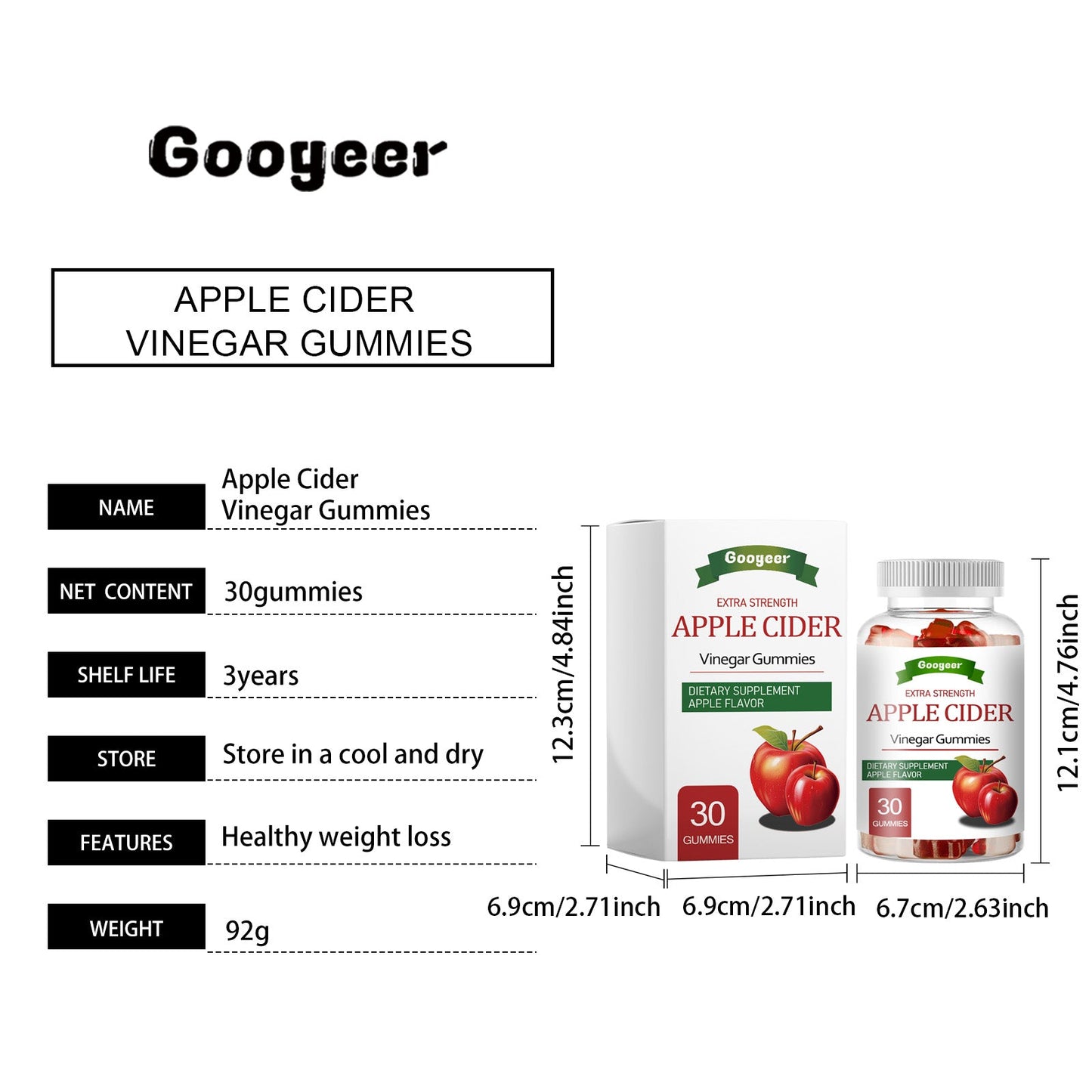 Googeer Apple Vinegar Soft Candy
