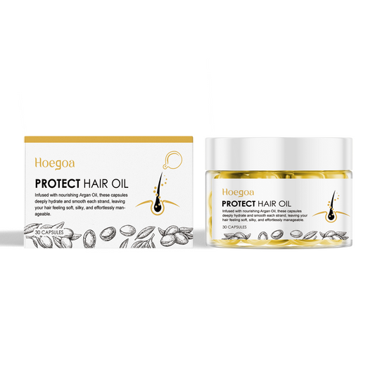 Hoegoa Moroccan hair care essential oil capsules Improves dry and frizzy hair, providing smoothness and moisture with hair care oil