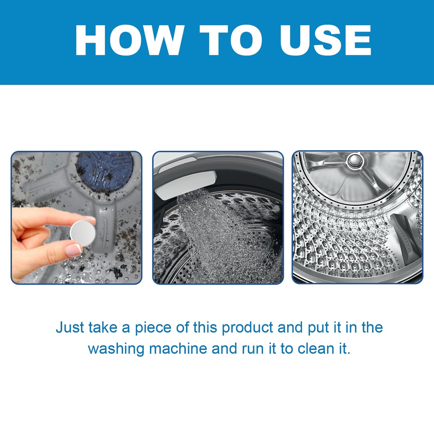 Jakehoe Washing machine effervescent tablets Drum washing machine cleaning tablets for removing dirt, odors, and leaving a fresh scent