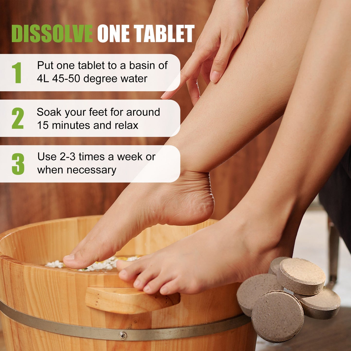 West&Month Ginger foot bath tablets Foot care foot soak tablets for repairing onychomycosis, brightening nails, and eliminating odor