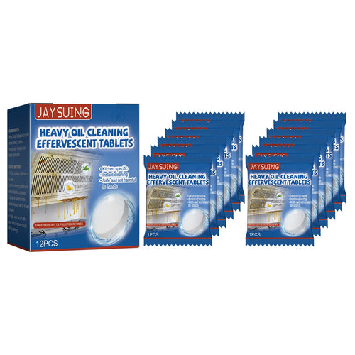 Jaysuing Oil stain cleaning tablets（Boxed） Heavy grease and stain cleaning effervescent tablets for kitchen range hoods and stoves