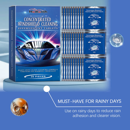 Homonth Car windshield cleaning tablets Car window anti-rain, waterproof, anti-fog glass cleaning effervescent tablets