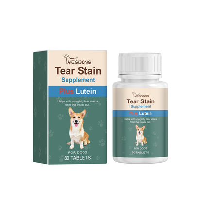 Yegbong Tear stain tablets for dogs Gentle cleaning tablets for pet dogs' tear stains and eye dirt
