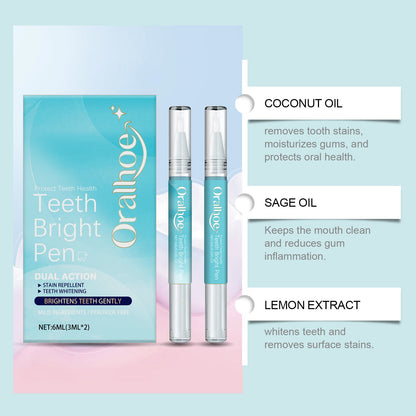 Oralhoe Dental care pen Cares for oral hygiene, cleans teeth, removes yellow stains and plaque, freshens breath, teeth whitening pen