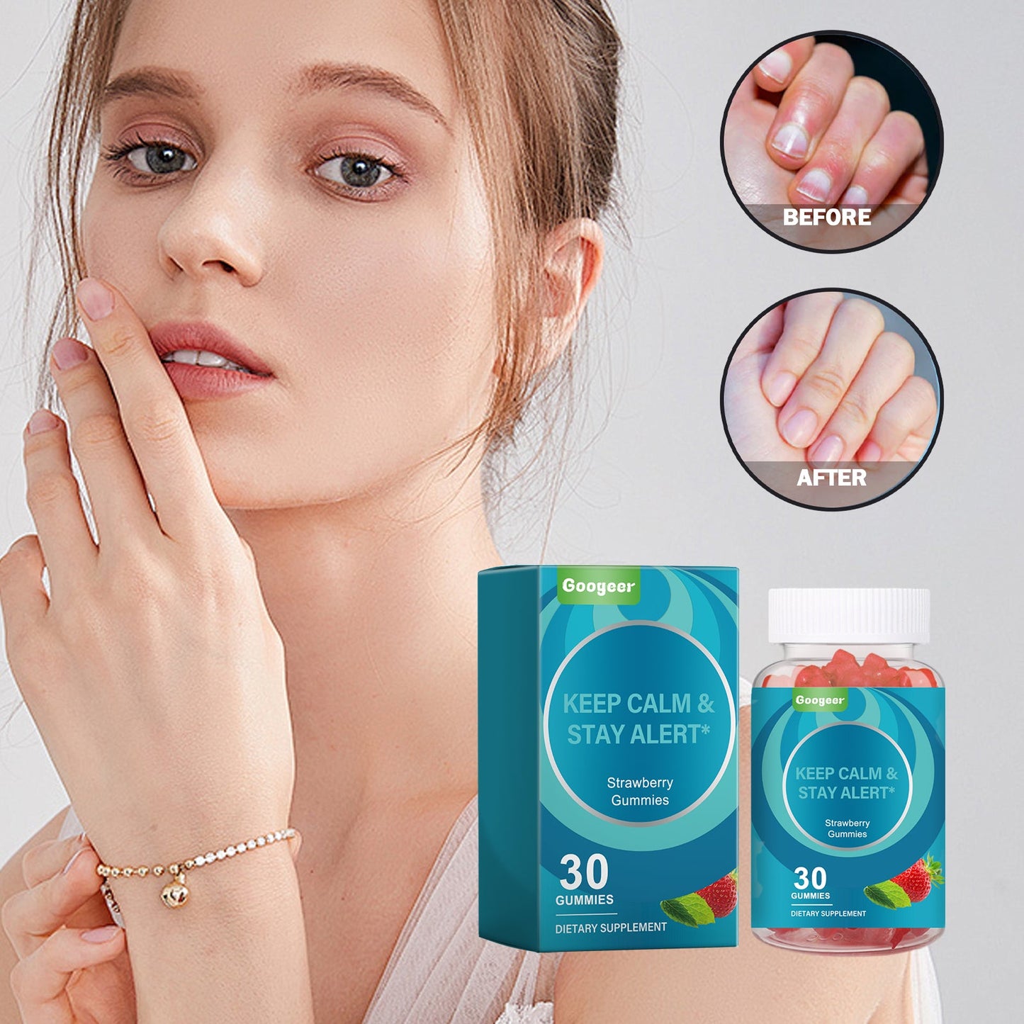 Googeer Strawberry-flavored soothing gummies Strawberry gummy candy for body supplement