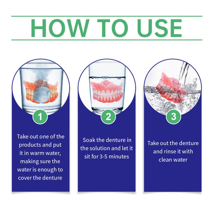 Oralhoe Denture cleaning tablets Oral care, fresh breath, tooth stain removal, braces, denture cleaning tablets, care
