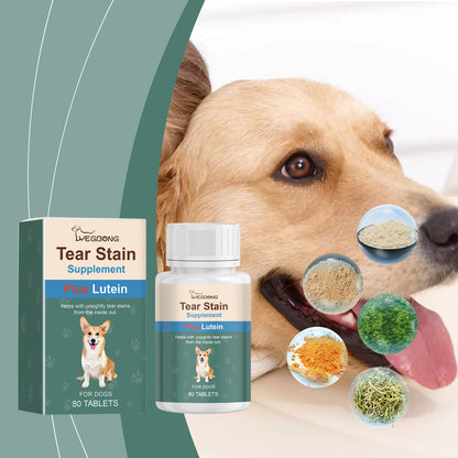 Yegbong Tear stain tablets for dogs Gentle cleaning tablets for pet dogs' tear stains and eye dirt