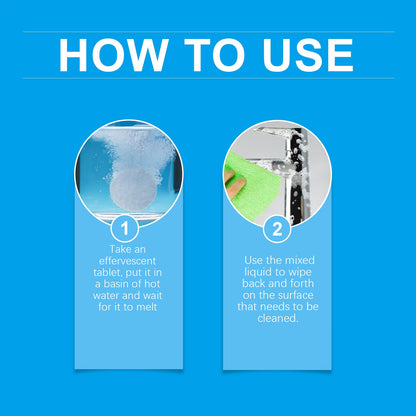 Jue-Fish Bathroom cleaning effervescent tablets Bathroom sink stain remover and fragrance-retaining glass bathtub scale cleaner
