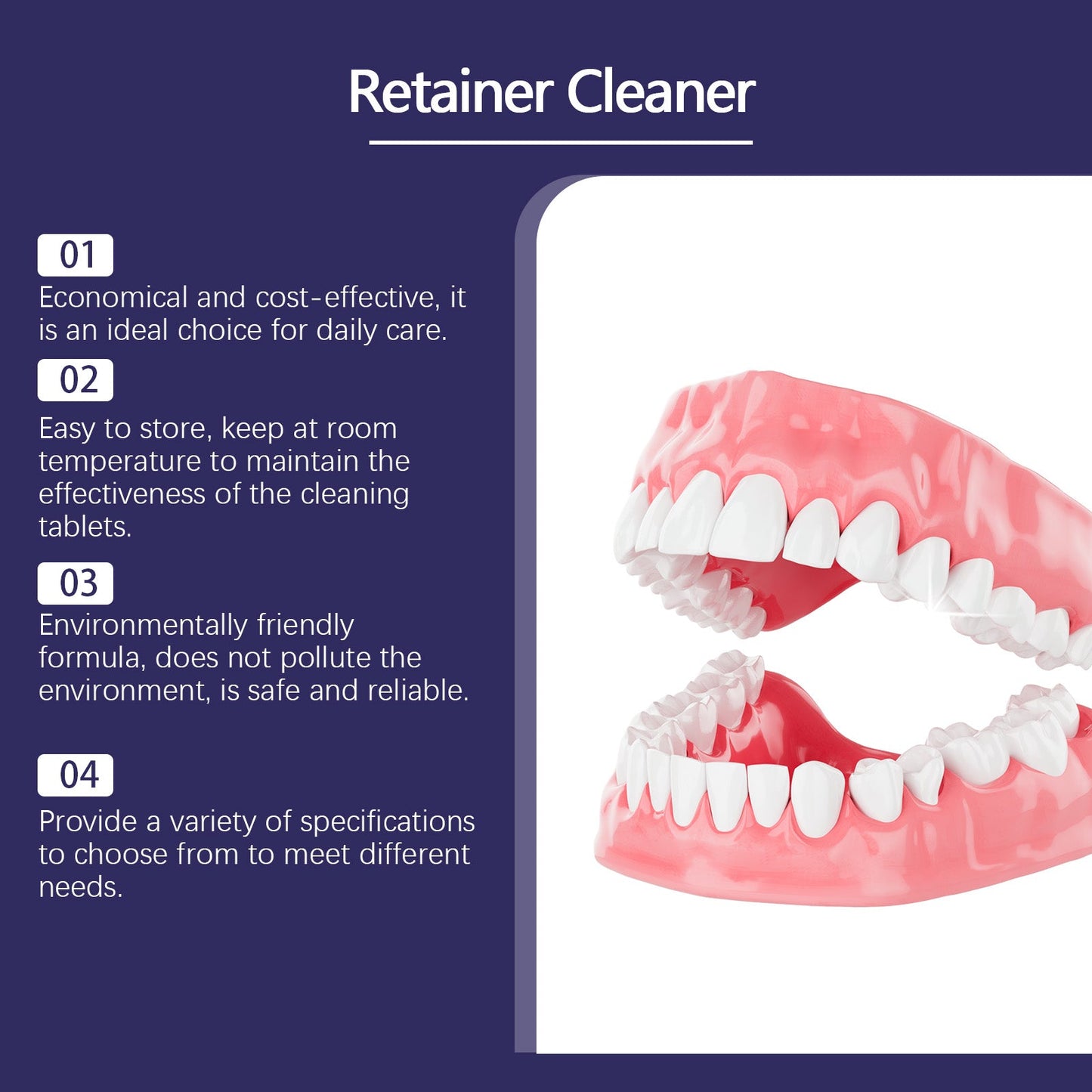 Oralhoe Mouthguard cleaning tablets Care for dentures and braces, oral cleaning, stain removal, cleaning tablets, care