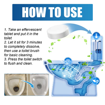 Jakehoe Toilet cleaning effervescent tablets Bathroom toilet cleaner for removing odors, urine stains, and dirt