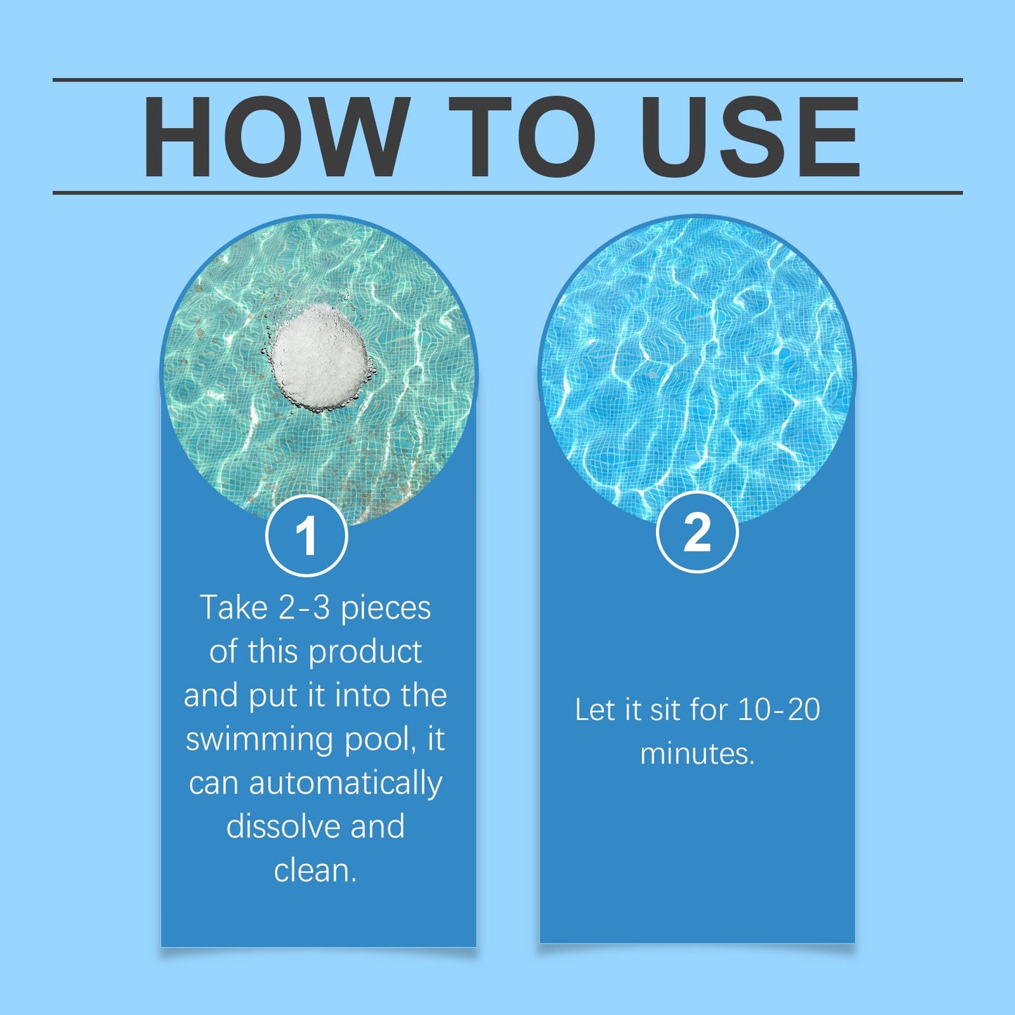 MoonSpry Pool cleaning slow-release tablets Swimming pool water decontamination, deodorization, and multi-functional cleaning effervescent tablets