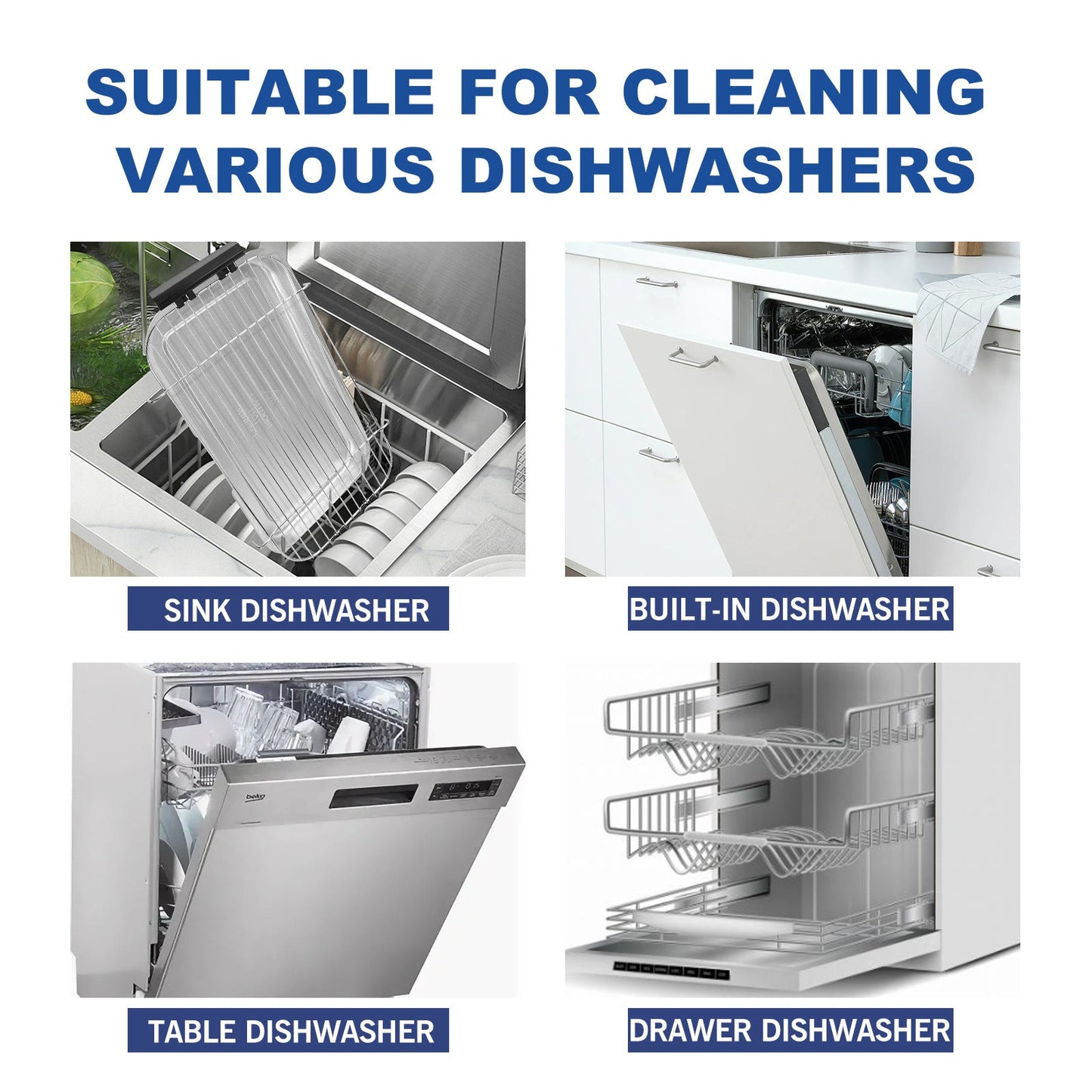 Jakehoe Dishwasher cleaning tablets Dishwasher-specific detergent and brightener for cleaning, removing grease and dirt