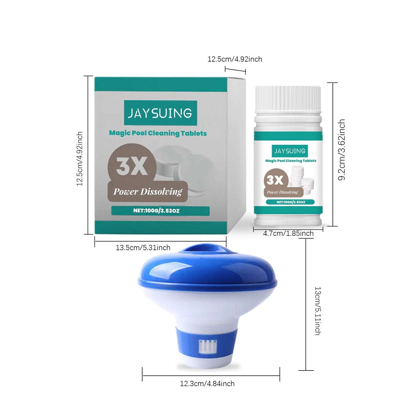 Jaysuing Pool cleaning tablets Daily private pool cleaning tablets for removing scale and odors, instant cleaning