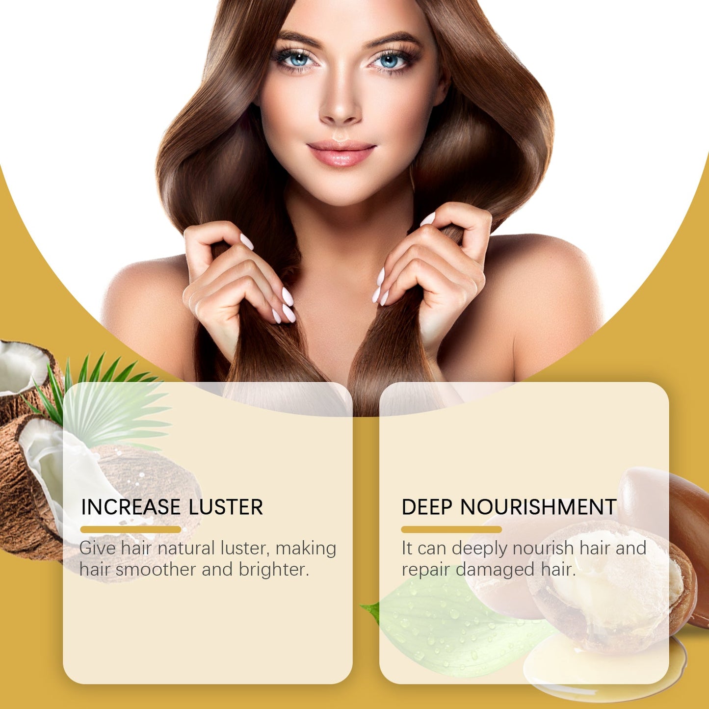 Hoegoa Moroccan hair care essential oil capsules Improves dry and frizzy hair, providing smoothness and moisture with hair care oil