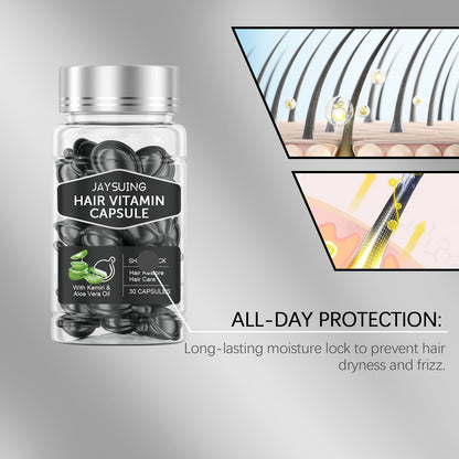 Jaysuing Hair Care Essential Oil Capsules Hair Smoothing Care to Improve Dryness and Frizz, Hair Care Essential Oil