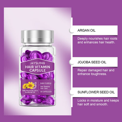 Jaysuing Hair Care Essential Oil Capsules Hair Smoothing Care to Improve Dryness and Frizz, Hair Care Essential Oil
