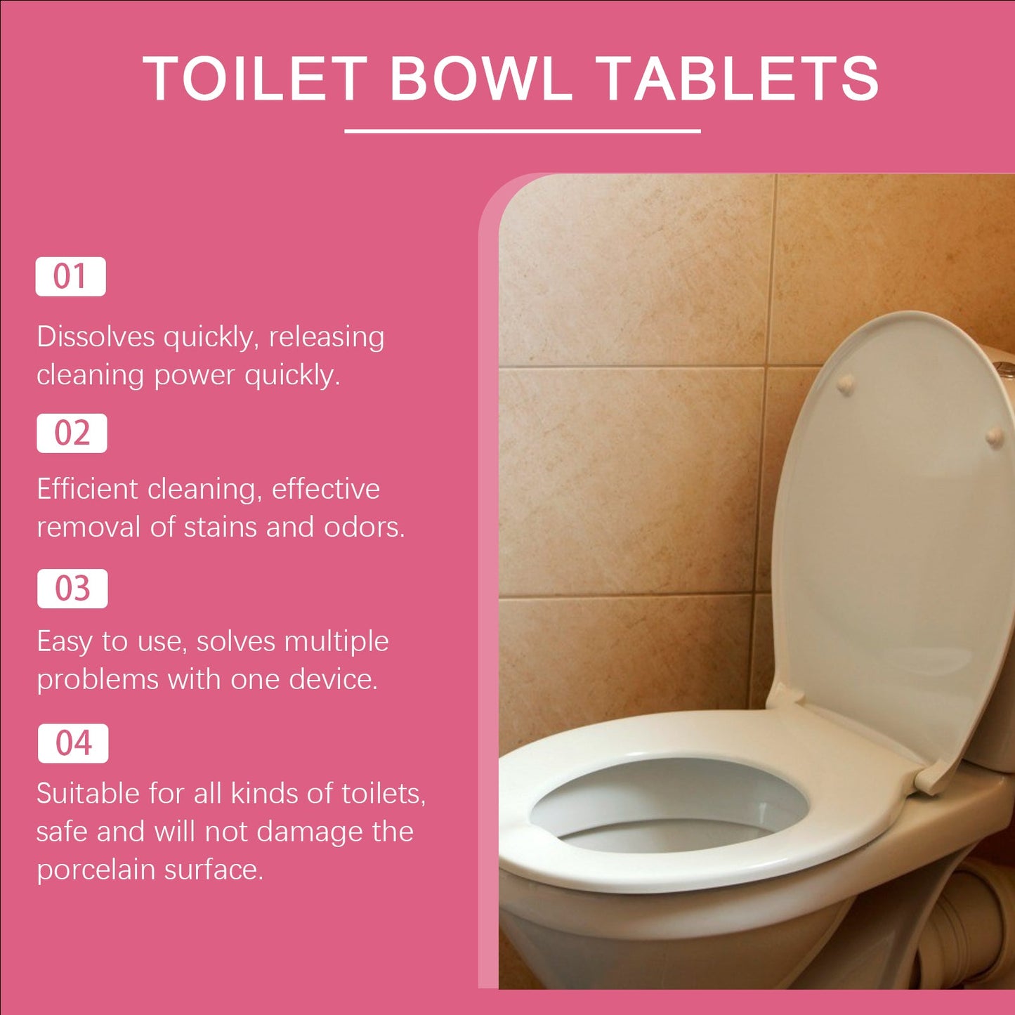 Jue-Fish Toilet cleaning effervescent tablets Household bathroom toilet odor removal, descaling, and cleaning