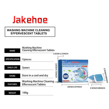 Jakehoe Washing machine cleaning tablets Laundry tub cleaning tablets for removing dirt, odors, and leaving a fresh scent