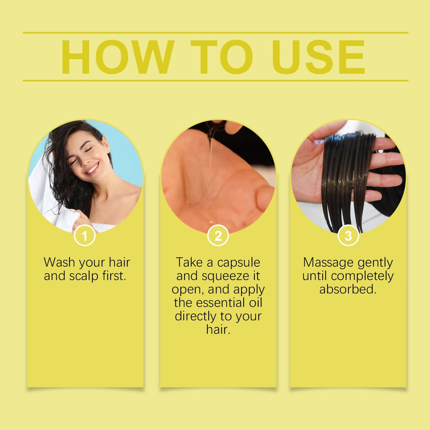 EELHOE Hair Oil Capsules Scalp care to improve dryness and frizz, smooth hair care oil, gentle and moisturizing