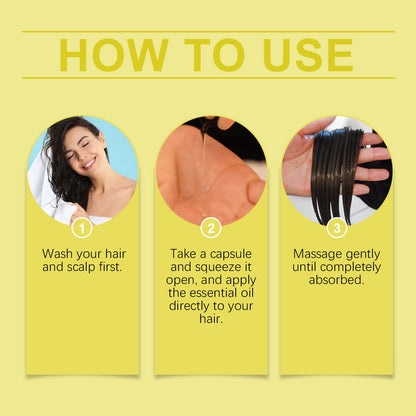EELHOE Hair Oil Capsules Scalp care to improve dryness and frizz, smooth hair care oil, gentle and moisturizing