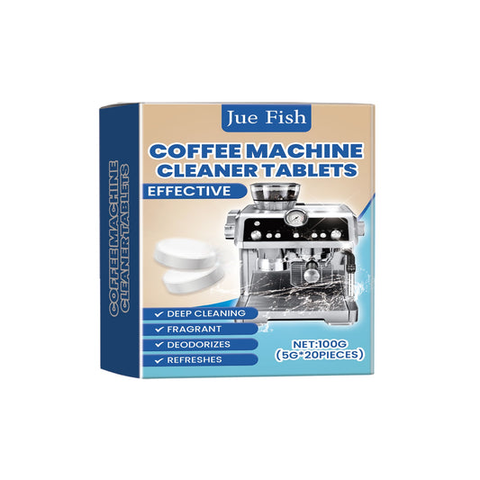 Jue-Fish Coffee machine cleaning tablets Cleaner for cleaning coffee machine stains and grime, renovation and maintenance