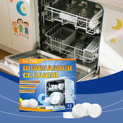 Jue Fish Dishwasher degreasing cleaning tablets Removes grease and reduces scale, keeps dishes clean, for household cleaning