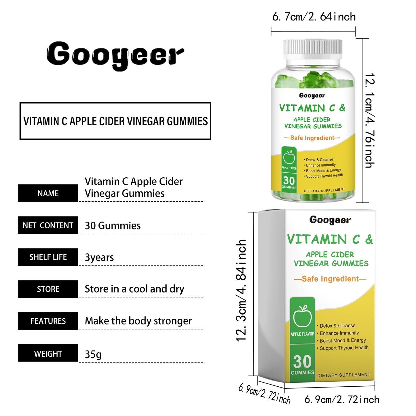 Googeer Vitamin C Apple Vinegar Soft Candy
