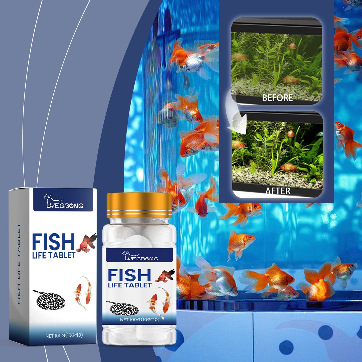 Yegbong Salt tablets for ornamental fish aquariums Aquarium salt, special fish salt for ornamental fish, salt tablets for fish keeping, mineral salt
