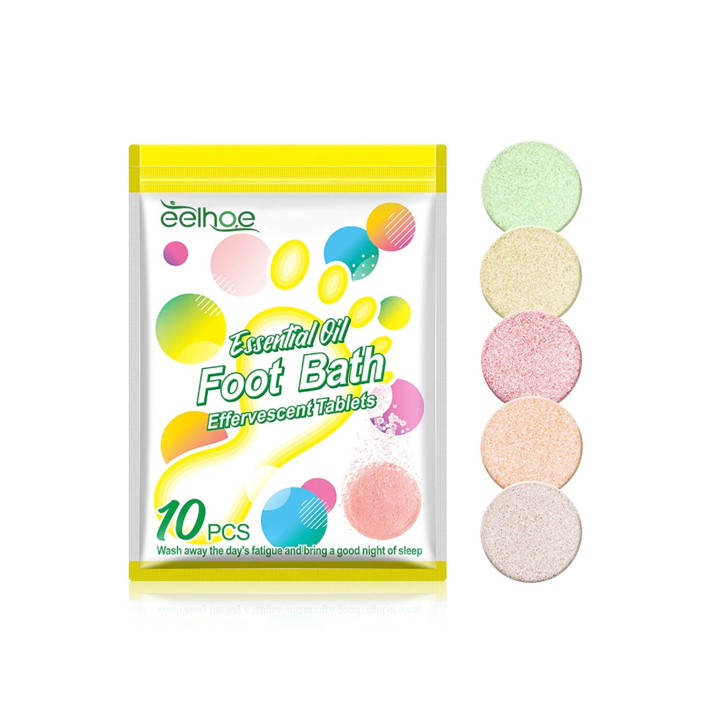 EELHOE Foot bath tablets Foot Spa Essence for Odor Control, Cold Relief, Moisture Dissipation, Sleep Aid, Instant Dissolving Foot Soaking Tablets