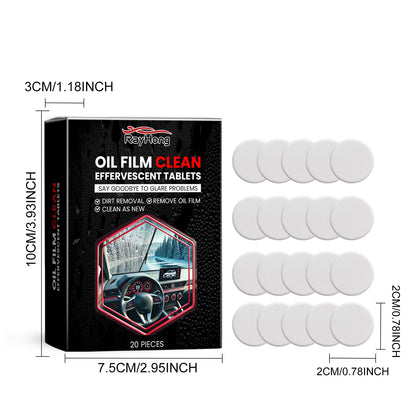 Rayhong Glass oil film cleaning tablets Front windshield oil film remover, stain remover, and brightening cleaning tablet
