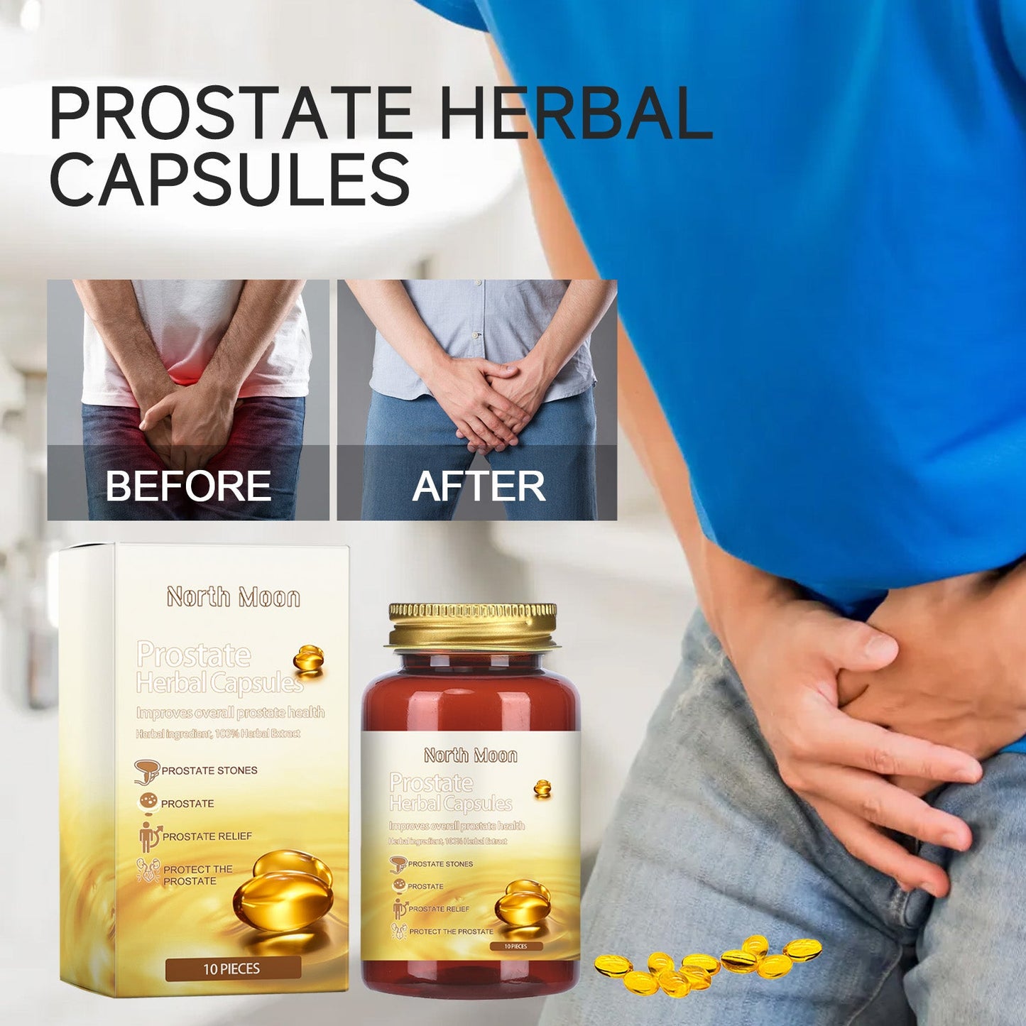 NORTH MOON Qianliekang Relief Capsules Men's body massage care relieves prostate discomfort and enhances vitality
