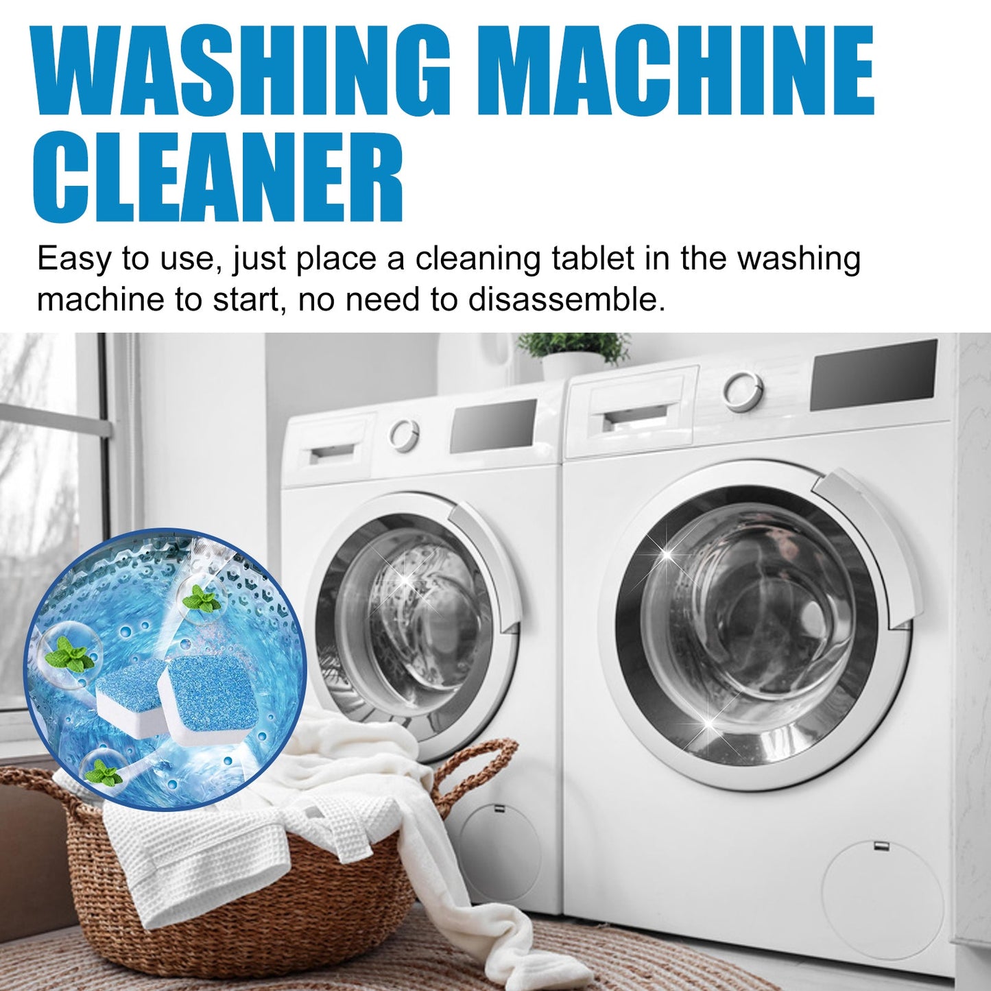 Jaysuing Washing machine cleaning tablets Drum-type pulsator household washing machine tank cleaning removes odors and dirt