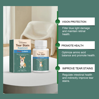 Yegbong Tear stain tablets for dogs Gentle cleaning tablets for pet dogs' tear stains and eye dirt