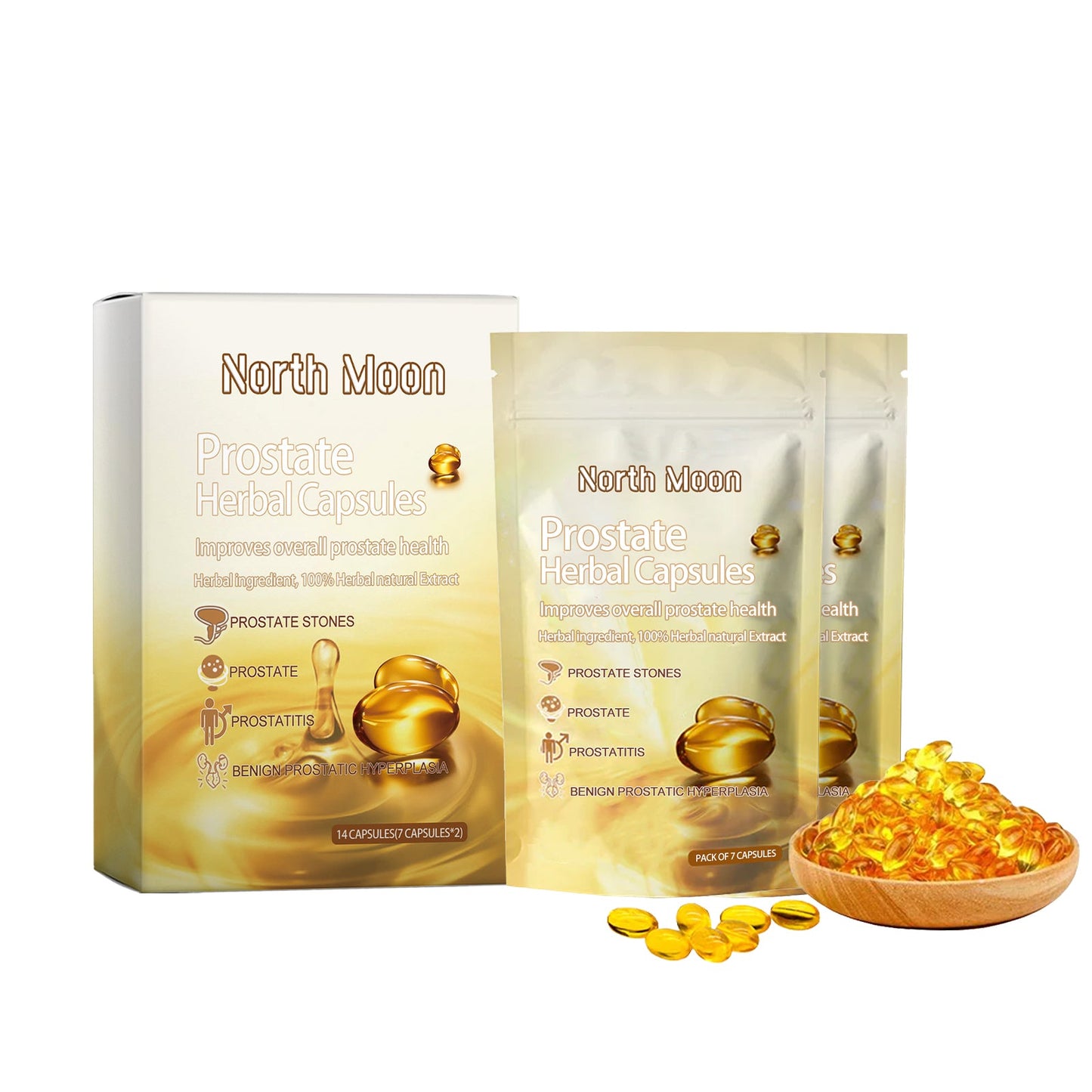 North Moon Men's Care Capsules Men's Gentle Herbal Care Capsules for Vitality Enhancement and Body Maintenance