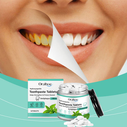 Oralhoe Mint Whitening Toothpaste Tablets Oral odor remover, breath freshener, portable toothpaste chewable tablets