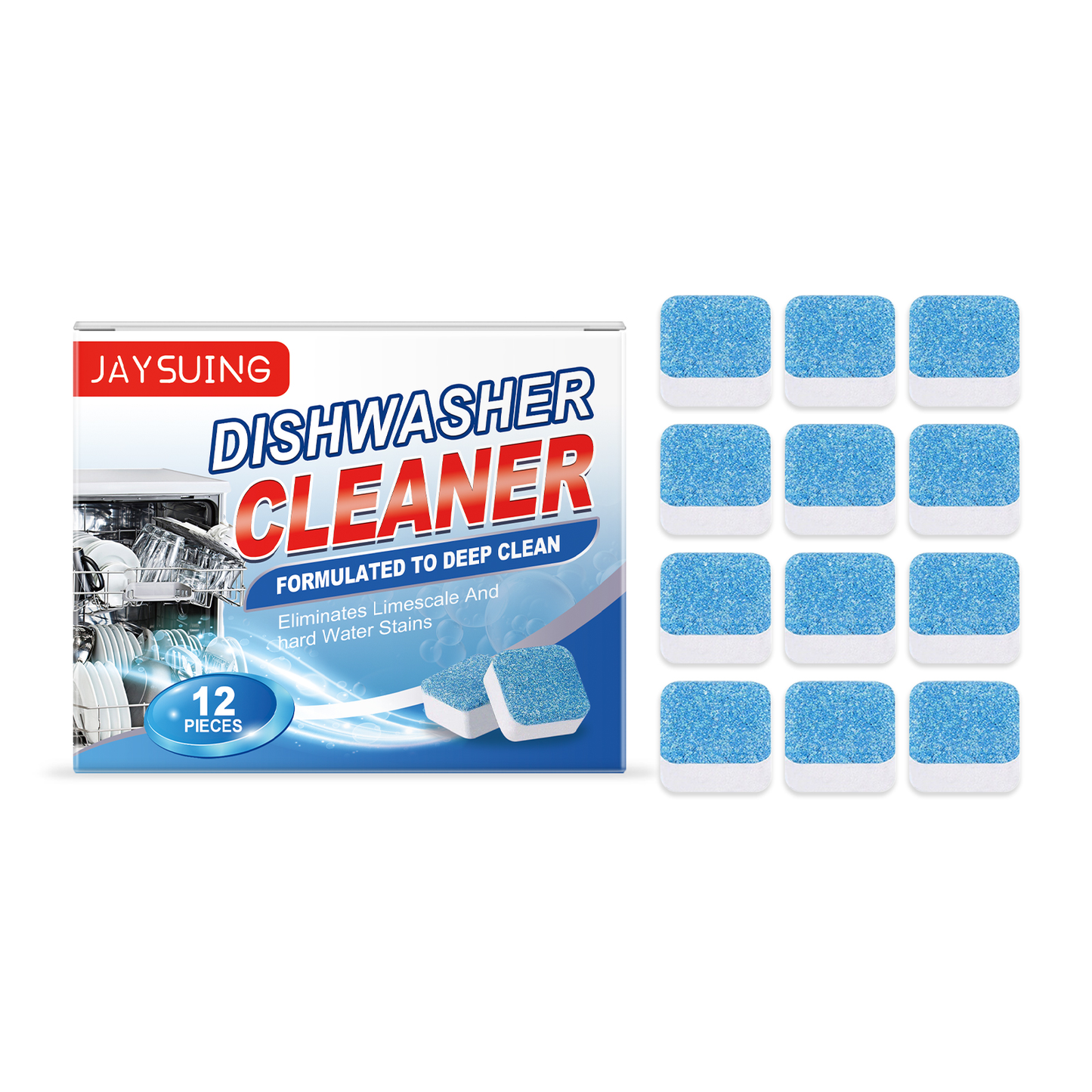 Jaysuing Dishwasher cleaning tablets Removes oil, dirt, and grime from household kitchen dishwashers and eliminates odors