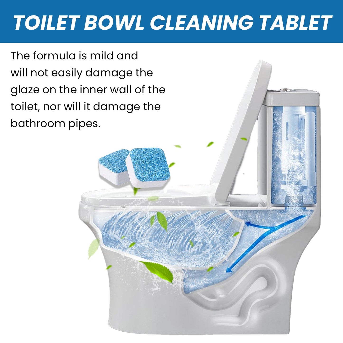 Jakehoe Toilet cleaning tablets Multi-effect stain remover, descaler, urine stain remover, toilet cleaner, deodorizer, odor eliminator, fresh scent