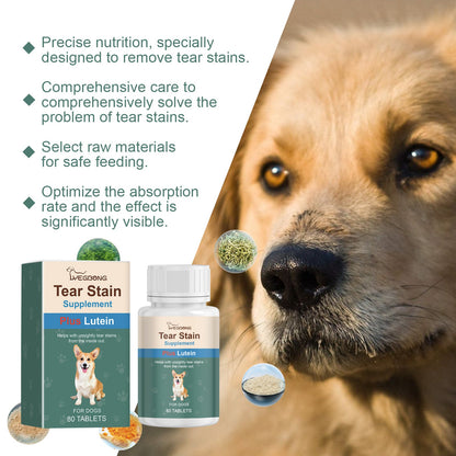 Yegbong Tear stain tablets for dogs Gentle cleaning tablets for pet dogs' tear stains and eye dirt