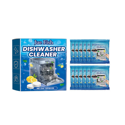 Jue-Fish Dishwasher cleaning tablets Kitchenware stain remover for heavy grease stains, tableware cleaner, dishwashing detergent