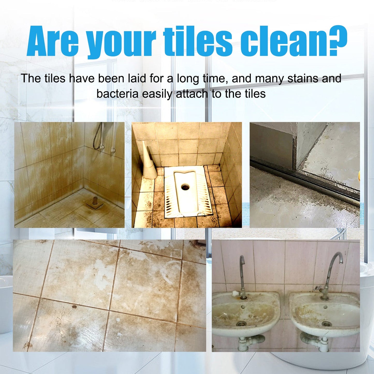 Jakehoe Tile cleaning tablets Descaling, polishing, and cleaning agent for household bathrooms, kitchens, floor tiles, and bathtubs