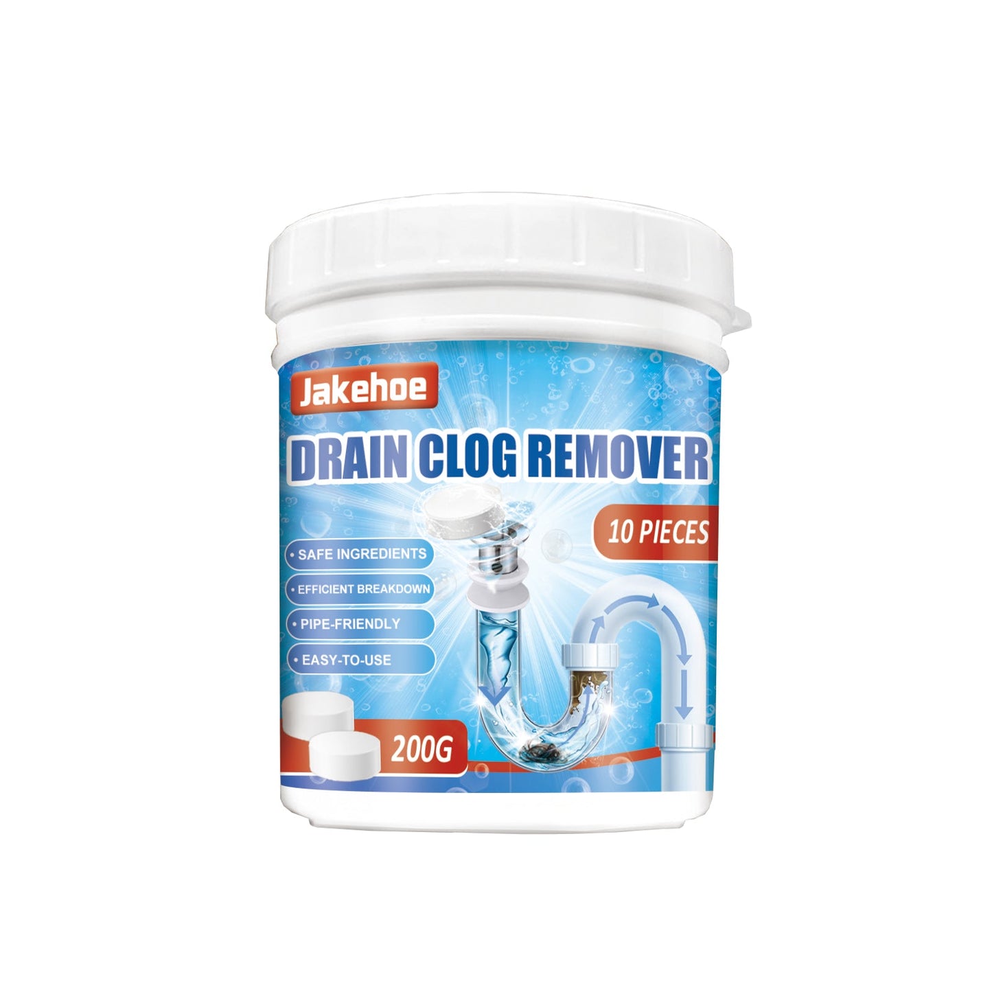 Jakehoe Drain Cleaning Tablets Kitchen and toilet drain pipes are clogged; cleaning, unclogging, and eliminating odors